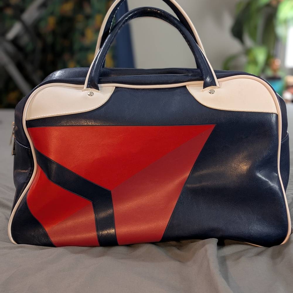 Elegant Navy and Red Men's Duffel Bag